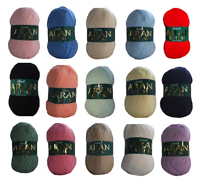 £8.50 • Buy Aran Wool Woolcraft Aran 400g Knitting Yarn, Acrylic Or Wool Mix 40+ Colours