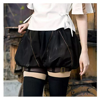 Women's Steampunk Pumpkin Shorts Black Brown Gothic Lolita Anime Cosplay S M L • $31.96