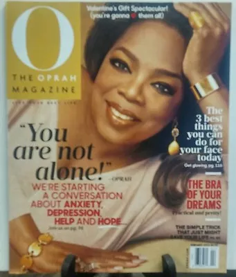 O The Oprah Magazine February 2016 You Are Not Alone Anxiety  FREE SHIPPING • $12.95