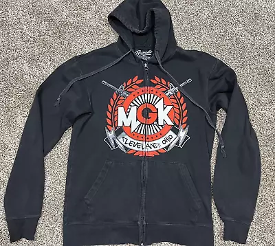 Machine Gun Kelly Hoodie Mens Size Small Black Full Zip MGK Cleveland • $49.99