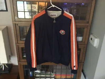 VTG Chicago Bears STARTER Embroidered Full Zip Fleece Lined Jacket SZ L - Cool • $53.99