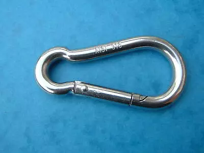 12MM X 140MM STAINLESS AISI 316 CARBINE HOOK NO EYE • £5.14