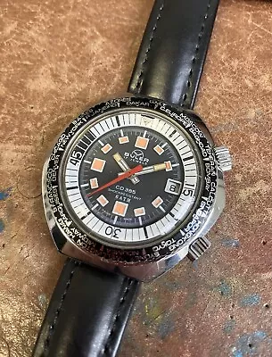 Vintage Men’s Buler Swiss World Time Mechanical Diver Watch • £75
