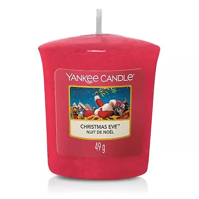 YANKEE CANDLE Samplers Votive Christmas Eve Candles Wax Red 4.6x4.5x5.5 Cm... • £8.86