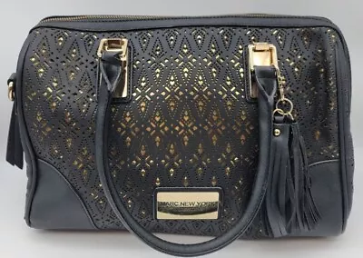 Marc New York Black + Gold Lace Large Shoulder Bag Gold Hardware • $25