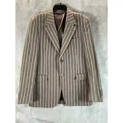 PS PAUL SMITH Men's Brown Striped Two-Button Blazer SZ 40 • $160