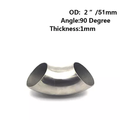 £6.64 • Buy 2.5/2Inch 201 Stainless Steel 90 Degree Bend 63/51mm Elbow Exhaust Pipe  In .bf