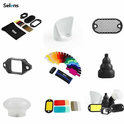 Selens Magnetic Flash Modifier Color Gel Filter Bounce Diffuser Grip Snoot • $62.20