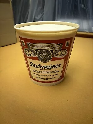 VINTAGE BUDWEISER 1 GALLON WAX ICE BUCKET With LID RARE • $7