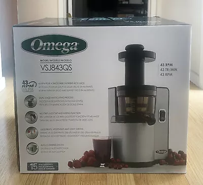 New OMEGA Vertical Slow Masticating Silver Juicer - VSJ843QS • $156