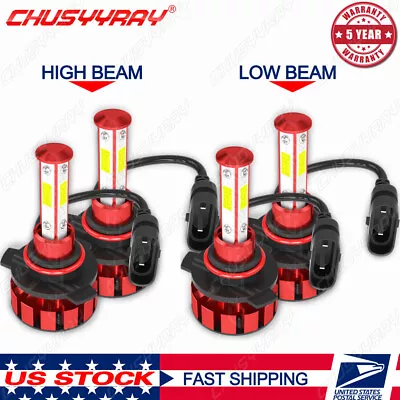 For Chevrolet S10 1998-2003 - 4PC 6000K LED Headlight High & Low Beam Bulbs Kit • $30.39