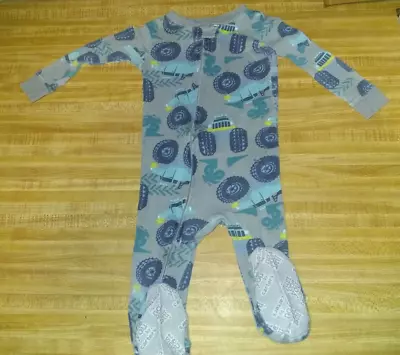 Carter S Just One You Baby Boy 18 Months 100% Cotton Gray Monster Truck Pajamas • $4.89