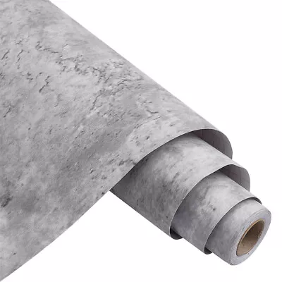 5m Wall Sticker 3D Concrete Cement Effect Waterproof Industrial Wallpaper Roll • £9.95