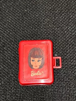 Vtg 1960s Tutti Red Lets Play Case W/ Barbie Face Decal # 3608 • $15