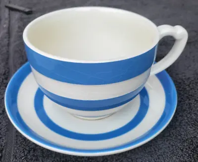 T.G. Green Gresley Cornishware White And Blue JAMBO Cup And Saucer. • $69