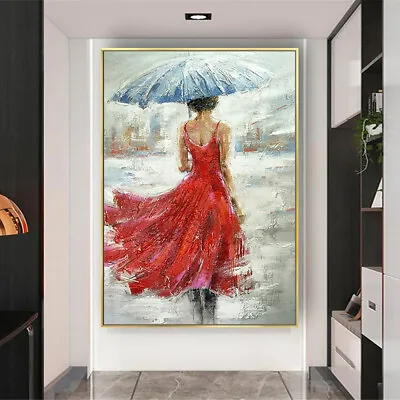 Mintura Hand Painted Girl Oil Painting On Canvas Modern Wall Art Home Decoration • £59.18