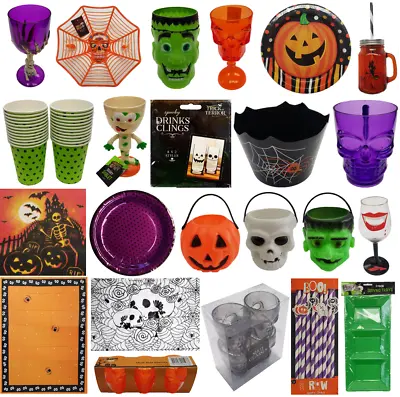 £6.57 • Buy 🎃HALLOWEEN TABLEWARE Cup Shot Glass Bowl Goblet Napkin Cloth Kids Party🎃