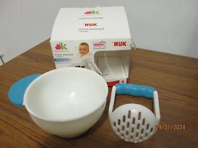 NUK BABY FOOD MASHER & BOWL - Blue - 6+ Months • £3.99