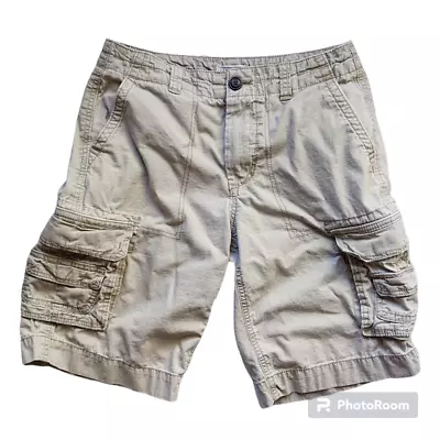 Cape Juby Cargo Shorts Khaki Brown Light Tan 30 Lots Of Pockets Cotton • $14.99