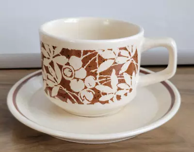 Vintage Temper-Ware By Lenox WOODSPICE Tea Coffee Cup & Saucer Set 1970's MCM • £7.23