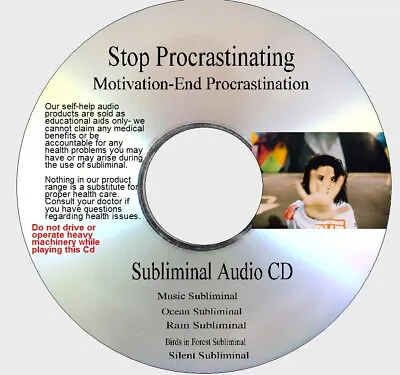 End Procrastinating Motivation To Stop Procrastination Subliminal 5 Tracks CD • $13.51