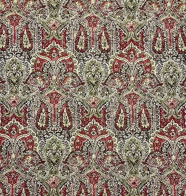 P Kaufmann Legacy Crimson Red Kilim Damask Multiuse Cotton Fabric By Yard 54 W • $9.99