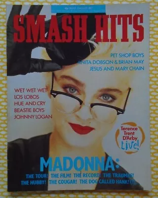 £5 • Buy Smash Hits 1987 Madonna Hue And Cry Wet Wet Wet Johnny Logan Pet Shop Boys