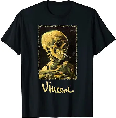 NEW LIMITED Skull Of A Skeleton Burning Cigarette By Vincent Van Gogh T-Shirt • $16.99