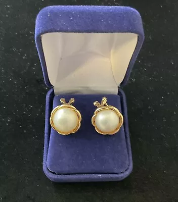 14k Gold Earrings With Mabe Pearls  • $399.95
