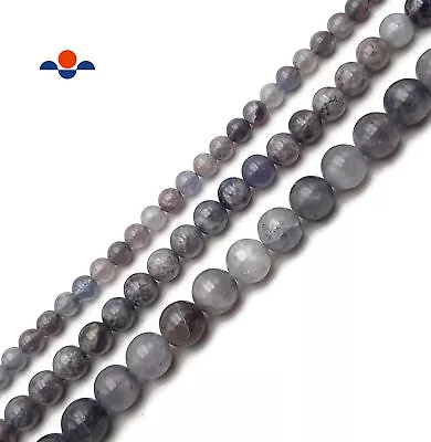 Natural Iolite Smooth Round Beads 4mm 6mm 8mm 10mm 15.5  Strand • $9.44