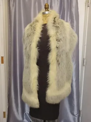 Vintage 1940s Silver Fox Fur Stole Long Wrap Shawl Scarf- Antique Animal Fur • $99