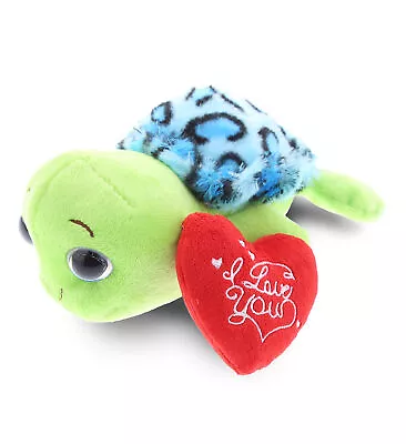 DolliBu I LOVE YOU Plush Cute Blue Shell Sea Turtle With Heart Message – 6 Inch • $15.53