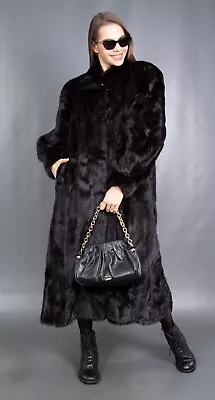 3431 Superior Real Mink Coat Luxury Fur Swinger Very Long Beautiful Size Xl • $1