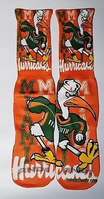 Custom Miami Hurricanes Dry Fit Socks UM Football Basketball College Florida • $16.99