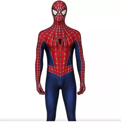 Spider-Man Costume Adult Sz 2X Red&Blue Jumpsuit & Mask • $29