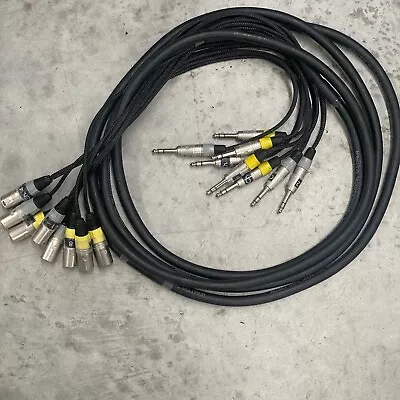 Used Neutrik 8-Way Stage Snake Male XLR Balanced 1/4 Jack Multicore Loom Cable • £99