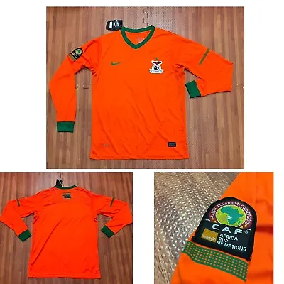 Nike Zambia Soccer Long Sleeve Jersey Africa Cup Of Nations CAF Chipolopolo 2012 • $80