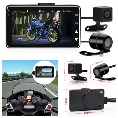 Dual Lens Motorcycle Dash Cam Front+Rear View Video Recorder 1080P HD G-Sensor • $73.67