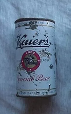 KAIER'S BEER CAN - FLAT TOP (1950s) CHARLES D KAIER BREWING CO MAHANOY CITY PA • $15