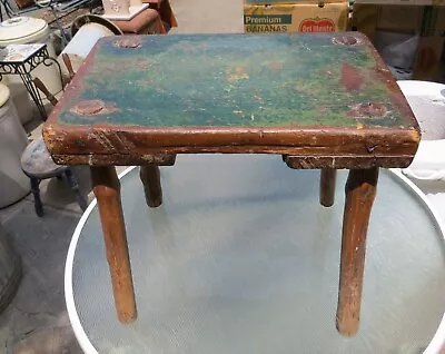 Antique Early Hand Made Rustic Stool • $45