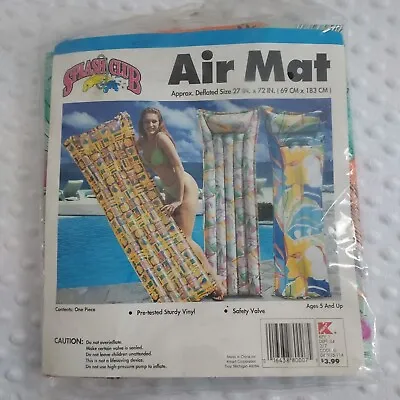 Vintage Inflatable Air Mattress Pool Float New Vinyl Mat Splash Club Kmart Raft • $24.99