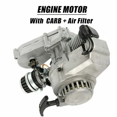 $55 • Buy Silver 49cc 2 Stroke Engine Motor Air Filter CARB Pocket Bike Mini Dirt ATV Kit
