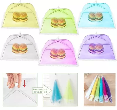 6X Pop Up Food Cover Protector Collapsible Umbrella Wasp Fly Mesh Net BBQ Covers • $14.95