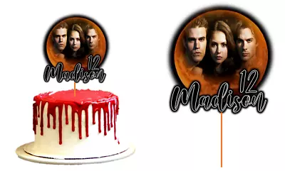 Vampire Diaries Cake Topper  Personalised Glossy Cardstock Cake Decoration • £9.16