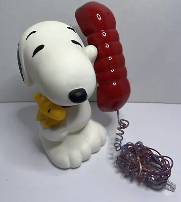 Vintage Peanuts Snoopy And Woodstock Telephone With Coin Bank Untested • $23.99