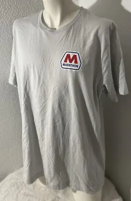 Marathon Oil Gas Company Logo Men's T-Shirt Size XXL Gray Texas Logo • $6.99