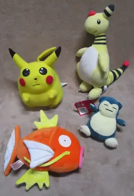 Pokemon Plush Lot Of 4 Snorlax Pikachu Tenyru Magikarp • $14.49