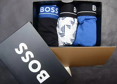 Hugo Boss Mens 3-Pack Multicolor Stretch Cotton Underwear Trunk Boxer Shorts M • $24.98