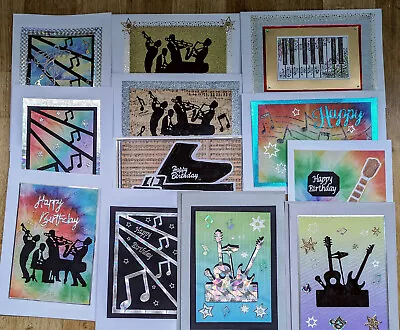 Selection Of Handmade Music-Themed Greeting Cards • £2.75