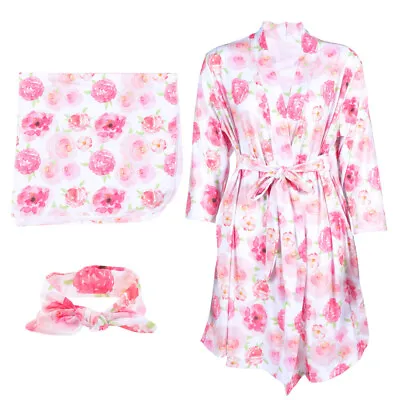  Pink Pure Cotton Maternity Nightgown Pregnant Woman Sleepwear Postpartum Robe • £76.39